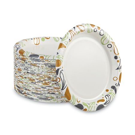 Boardwalk Deerfield Printed Paper Plates, 9" Dia, Coated/Soak Proof, PK1000 BWKDEER9PLT